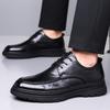 Fashion Brand Men's Round Headed Breathable Lace Up Leather Shoes Autumn New Top Layer Cowhide Comfortable Formal Leather Shoes
