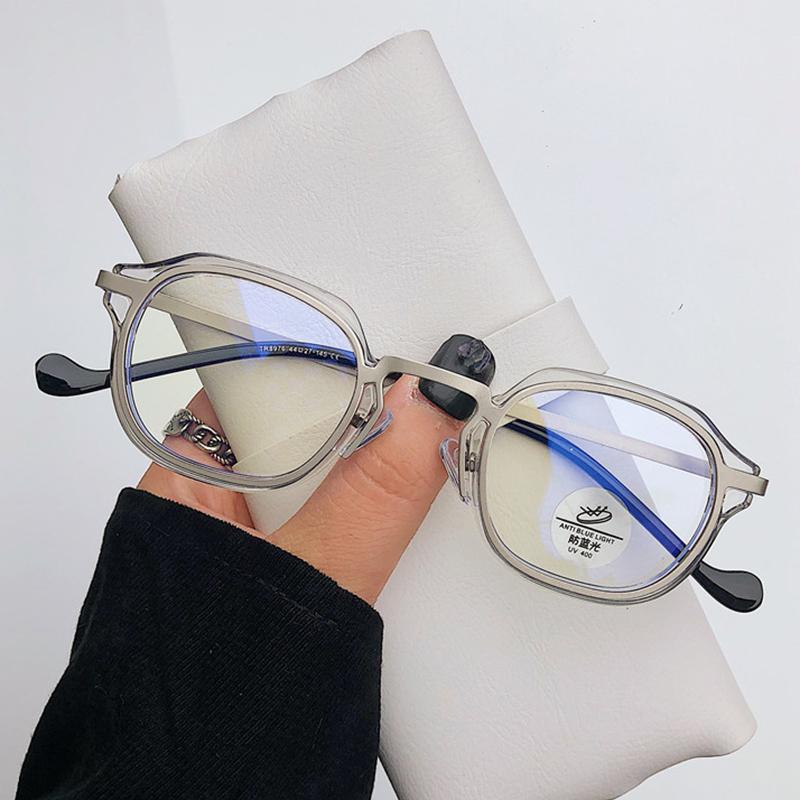 Blue Light Computer Glasses Men  Metal Round Frame Myopia Glasses Women Vintage Optical Nearsighted Eyeglasses 0 To -600