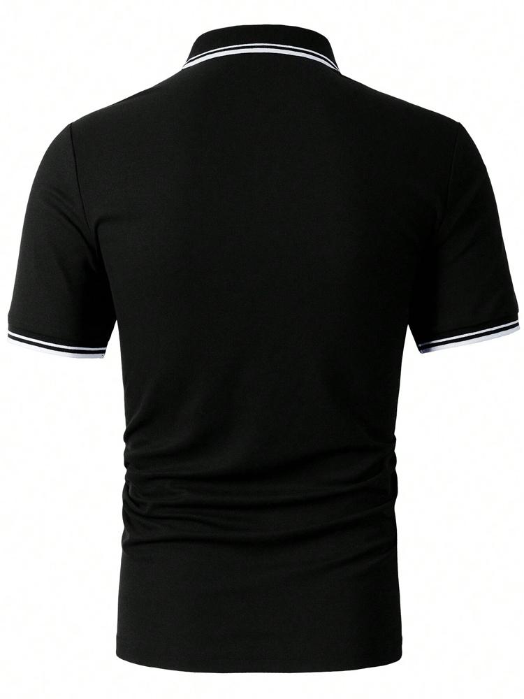 Men's Short Sleeve Polo Shirt With Contrast Edge