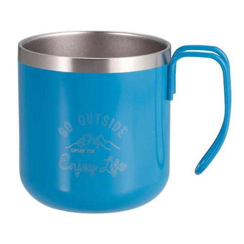 Captain Stag (CAPTAIN STAG) Outdoor Cup/Mug/Tumbler, Double Stainless Steel, Vacuum Insulated, Keeps Hot or Cold, 300ml, Blue, Monte UE-3584