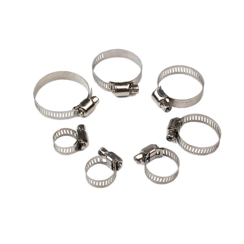 60-Piece Stainless Steel Hose Clamp Set (8-38mm) – Card Buckle Joint for Pipes