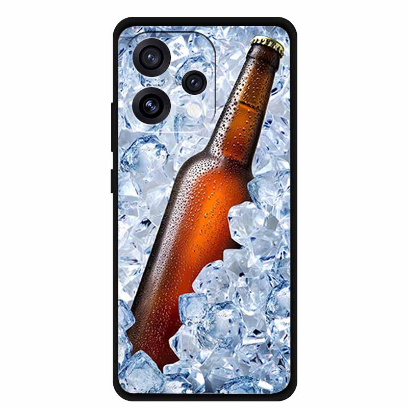 Case For Oppo Reno 15C 5G Colorful Flowers Black Soft Silicone TPU Phone Cases For Oppo Reno15 5G Shells Protection Bumper Funda