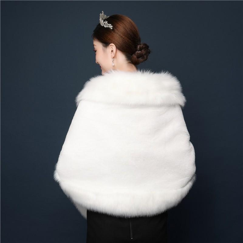 Dicker warmer Strickschal aus Kunstpelz für Damen, Winter, elegant, Umhang, Wickel, Hochzeit, Brautjungfer, Qipao Kleid
