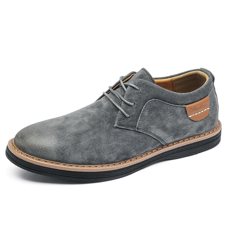 Zapatos Oxford clásicos de cuero genuino para hombres, zapatos planos, zapatos casuales de cuero de ante cómodos, mocasines, zapatos de negocios para hombre