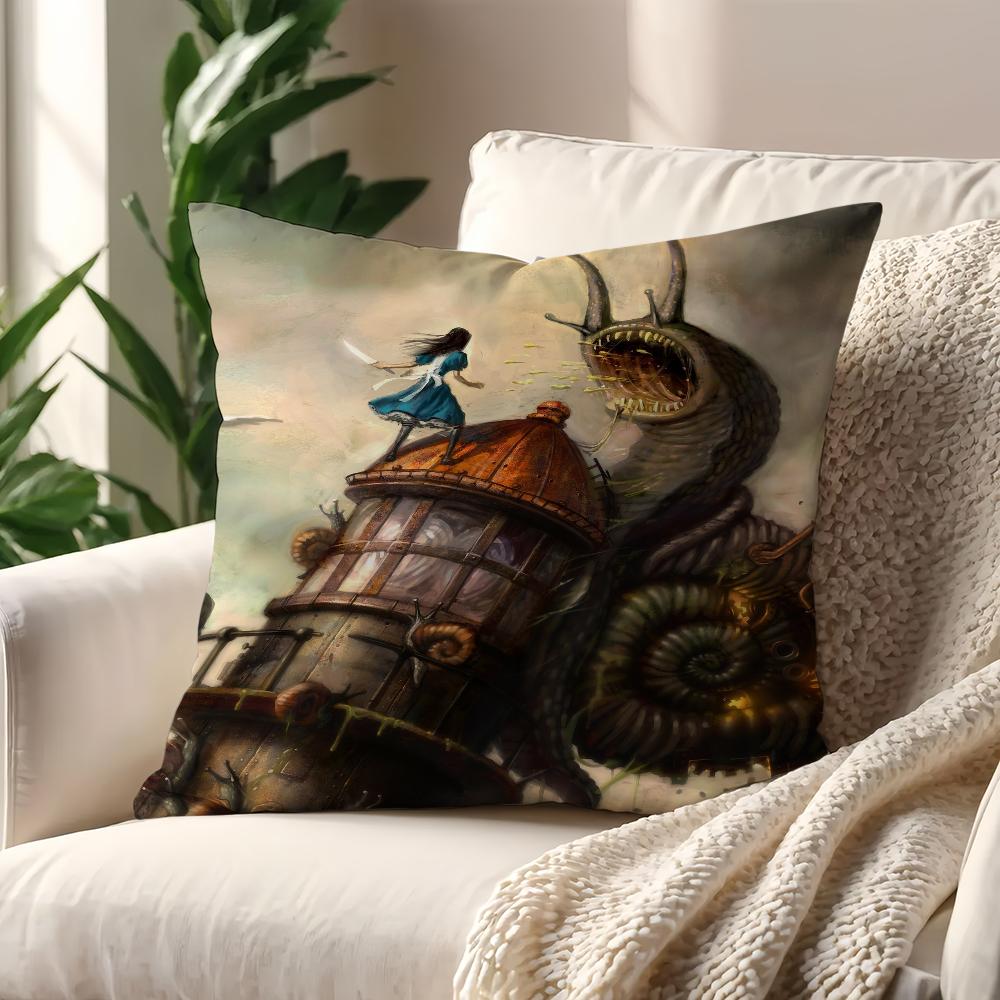 Movie A-Alice Madness Returns Cushion Cover Pillow Case Pillowcase Soft Skin Friendly & Comfortable with a Hidden Zipper