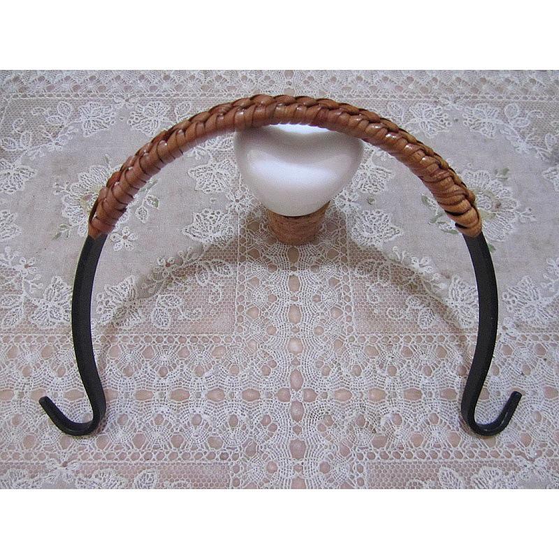 Black Pottery Teapot Handle: Rope-Wrapped, Anti-Scald, Wrought Iron, Korean Japanese Style