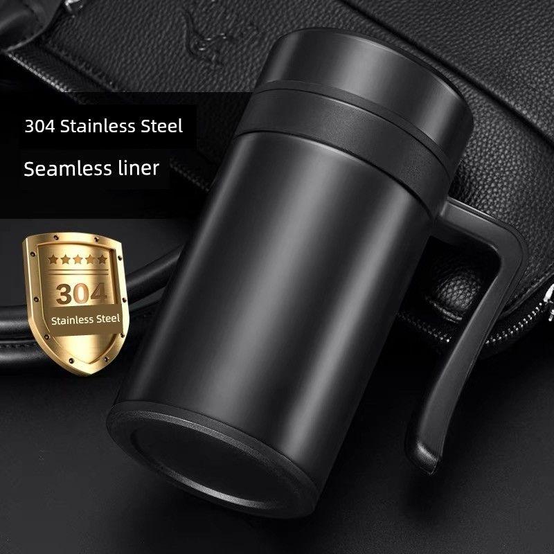 450ml Large Capacity Thermos Cup 304 Stainless Steel Business Office Water Cup with Handle