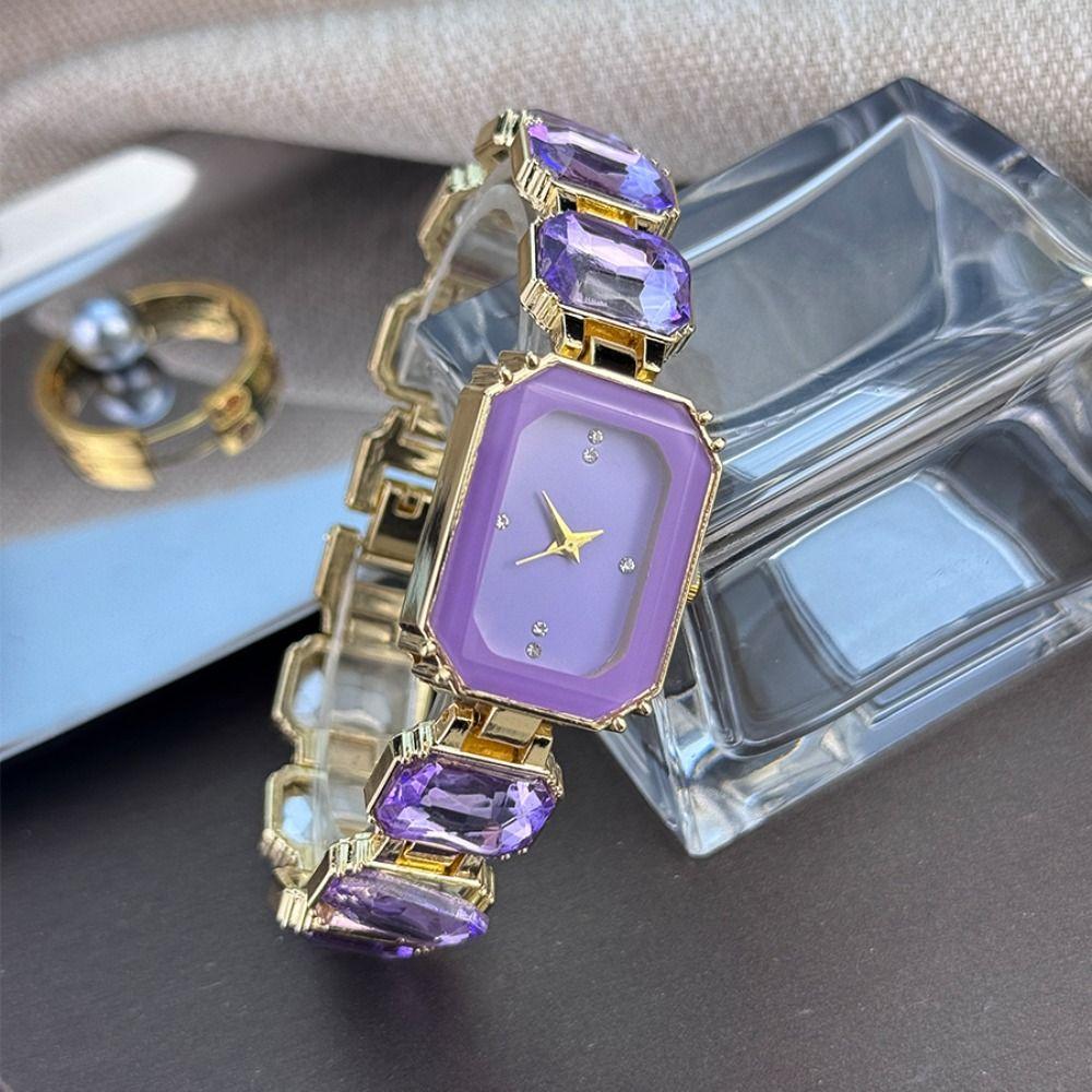 Rhinestone Square Shaped Watch Diamond Studded Watch Strap Women Wristwatch Wrist Decoration  Gift