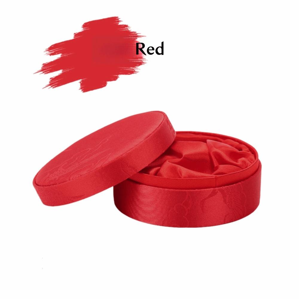 Round Shape Brocade Jewelry Box Chinese Style Silk Lined Jewelry Box for Bracelet Bangle Storage