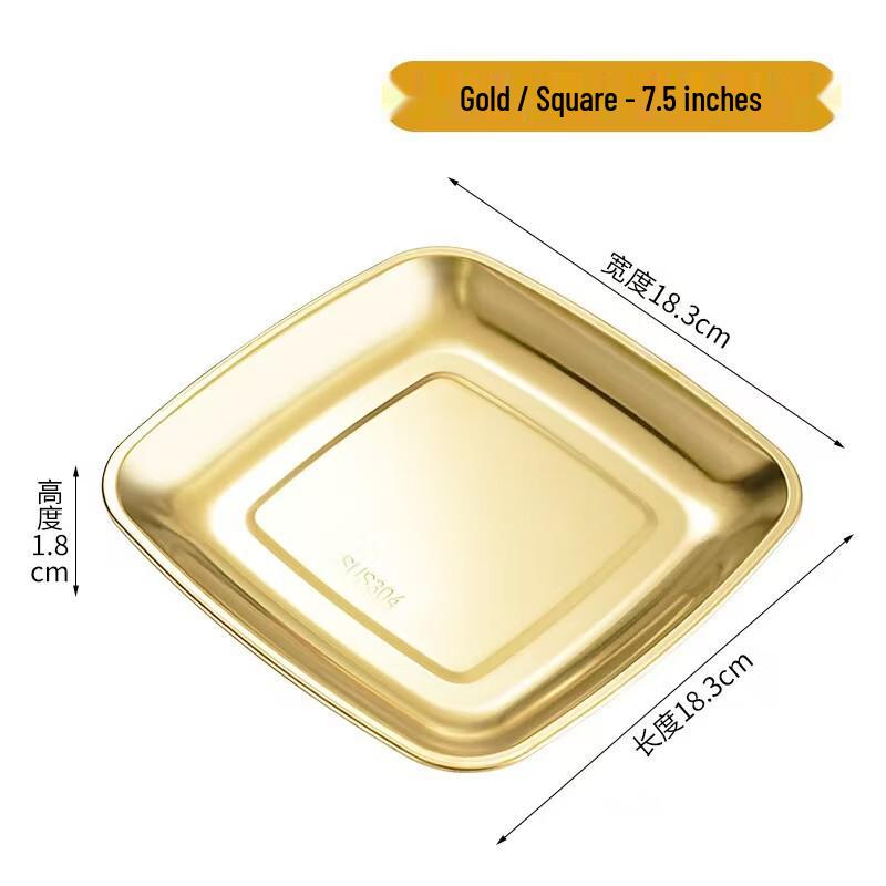 ZISIZ Stainless Steel Square Serving Plates