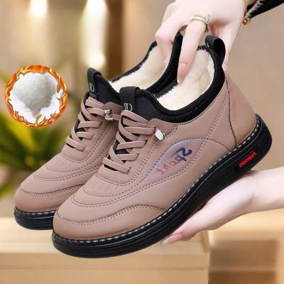 Fleece and Thickened Anti-slip Shoes, Fashionable and Versatile Cotton Shoes, Soft-soled Snow Boots for Women