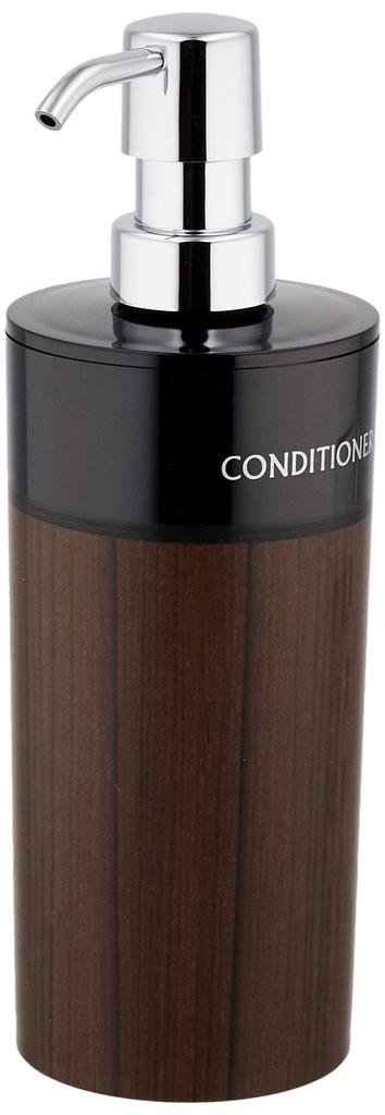 STYLE Made In Japan WOODY Black Walnut Conditioner Round 500ml SO-Q Dispenser, Remover, Large, (Product Number 16-454794)