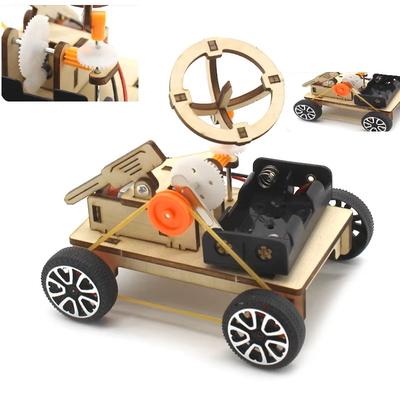 צעצועי פאזל מודל רכב רדאר שדה קרב DIY לילדים STEAM ערכה חינוכית חשמלית צעצועים מדעיים להרכבה תלת-ממדית