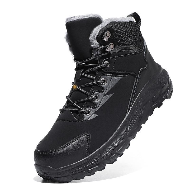 Внешняя торговля большой размер осень и зима новые северо-восточные полусапоги хлопковые ботинки зимние ботинки мужские бархатные утолщенные рабочие ботинки черные 39 чёрный 6738₽