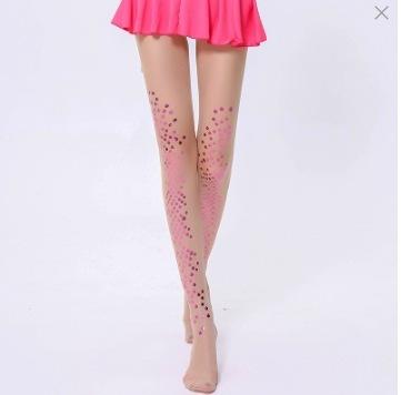 Dünner Meerjungfrauen-Bikini Helles Perlen-Nylon Ohne Haken Seidenstrümpfe Heiße Silberdruck-Tätowierung Herbst- und Winterstrümpfe Korea Dgi7 One Size beige