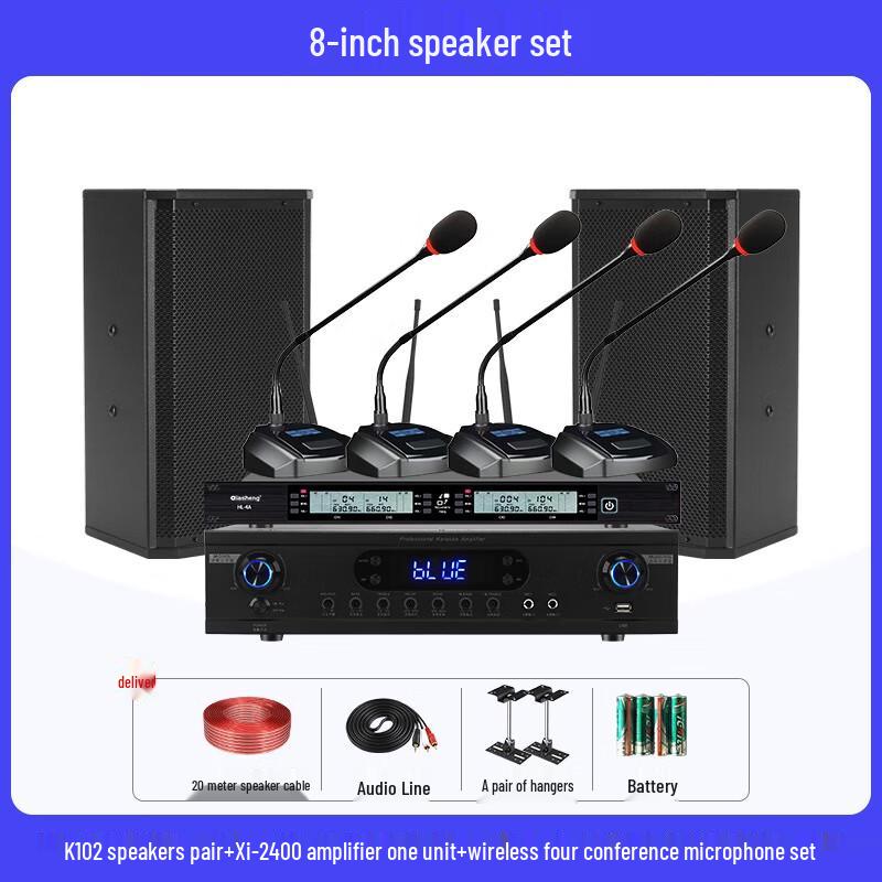QIASHENG Professional Conference Room & Stage Audio System CN plug (adapter included)