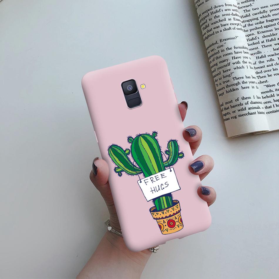 Love Heart Case For Samsung A6 2018 Cover A600F Silicon Tpu Phone Case For Samsung Galaxy A 6 A6 Plus 2018 A605F Case Cat Cactus