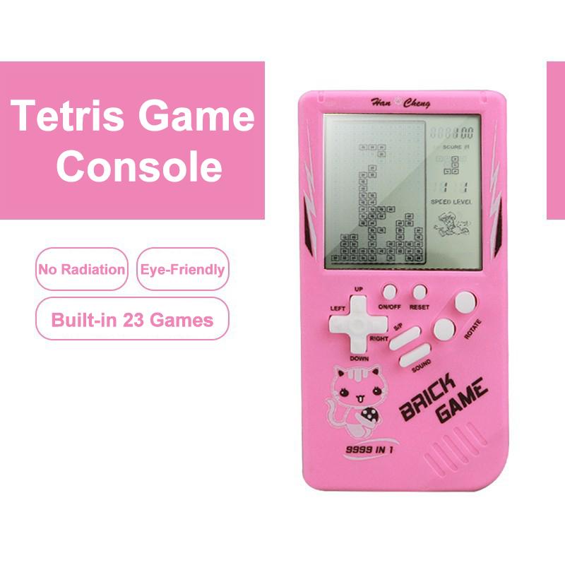 Retro Tetris Handheld Game Console with Large Screen for Kids - Retro 80s/90s Classic Electronic Toy