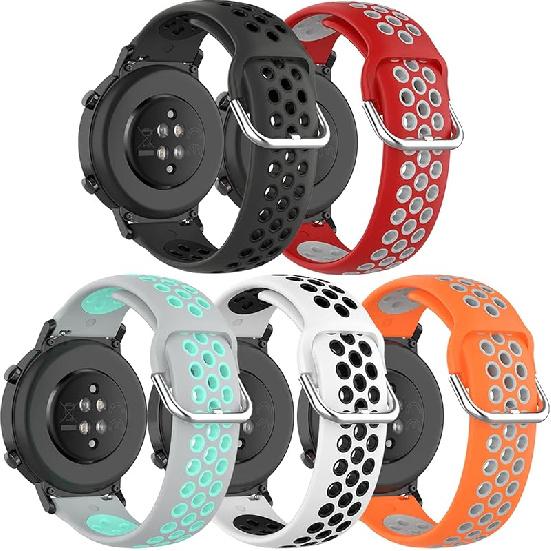 E ECSEM Совместимый с COROS PACE 2 & COROS APEX 42 мм & COROS APEX 2 Ремешки Двухцветный Силиконовый Дышащий Заменяемый Спортивный Ремешок Быстросъемный 5ColorsA