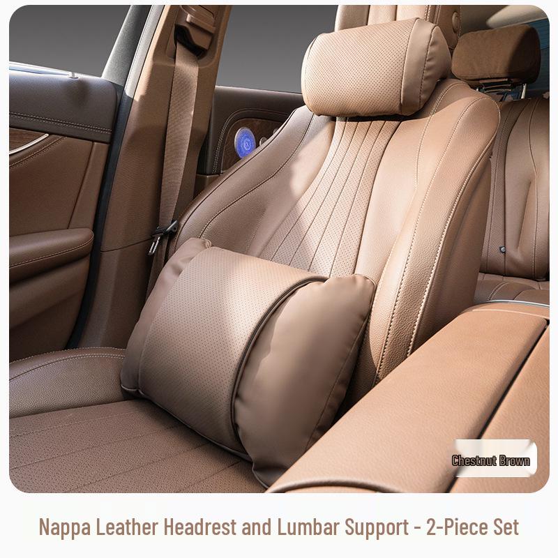 Car Headrest and Lumbar Support Pillow Set