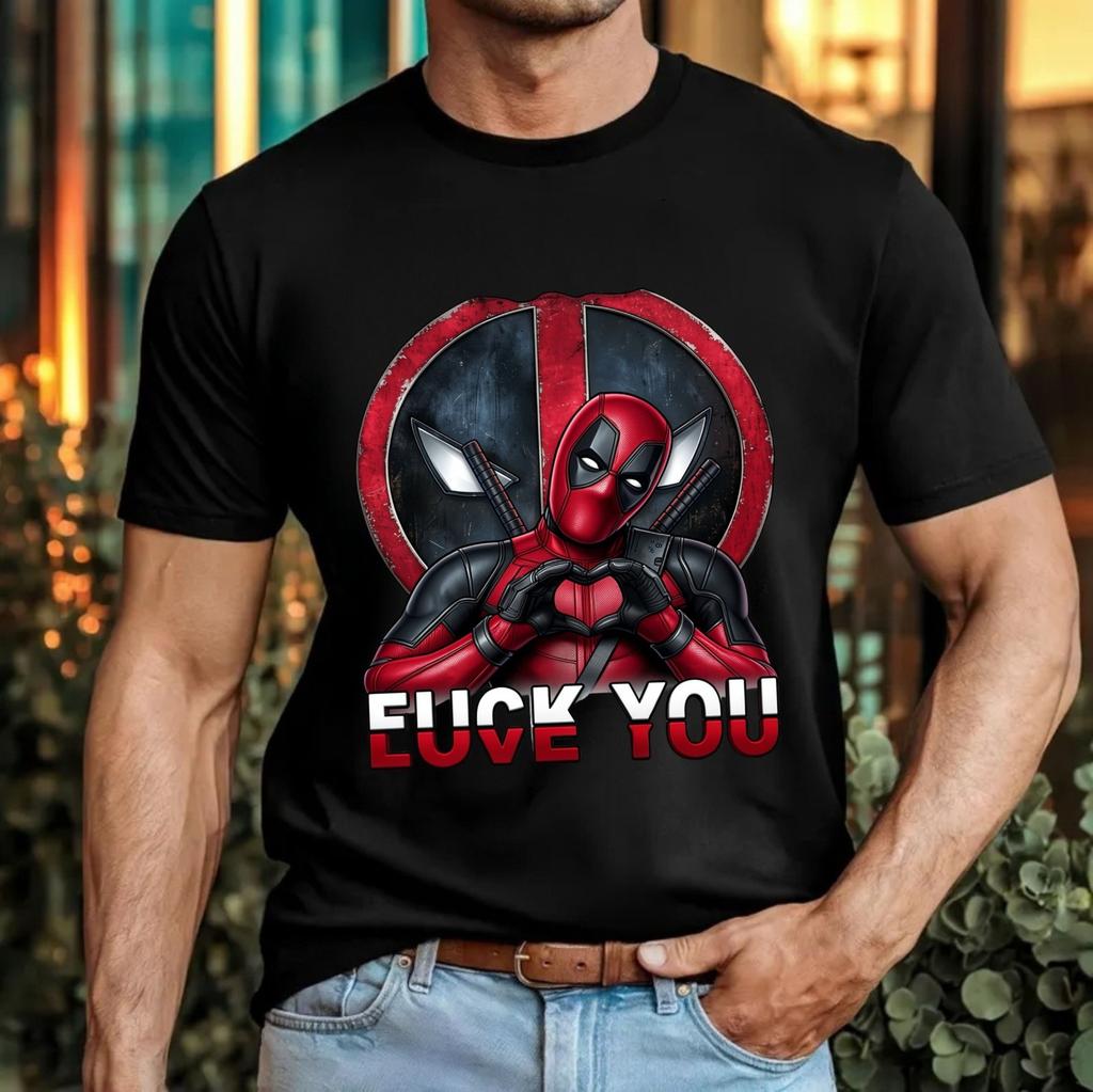 Deadpool Love Fck You Tshirt Marvel Comics Antihero Funny Sarcastic Gift Top