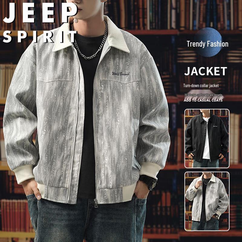 JEEP SPIRIT Men's Casual Lapel Workwear Jacket