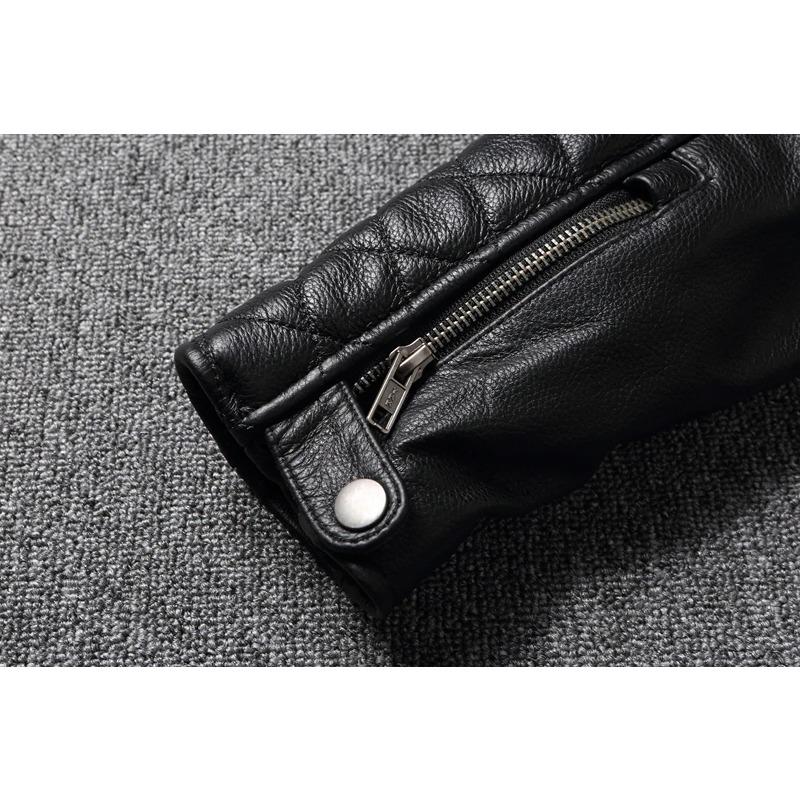Chinesische Größe Schwarze Motorradjacken Echtes Rindsleder Mäntel Herren Lederjacke Fahren Bikerjacken Für Herren Kleidung Winter