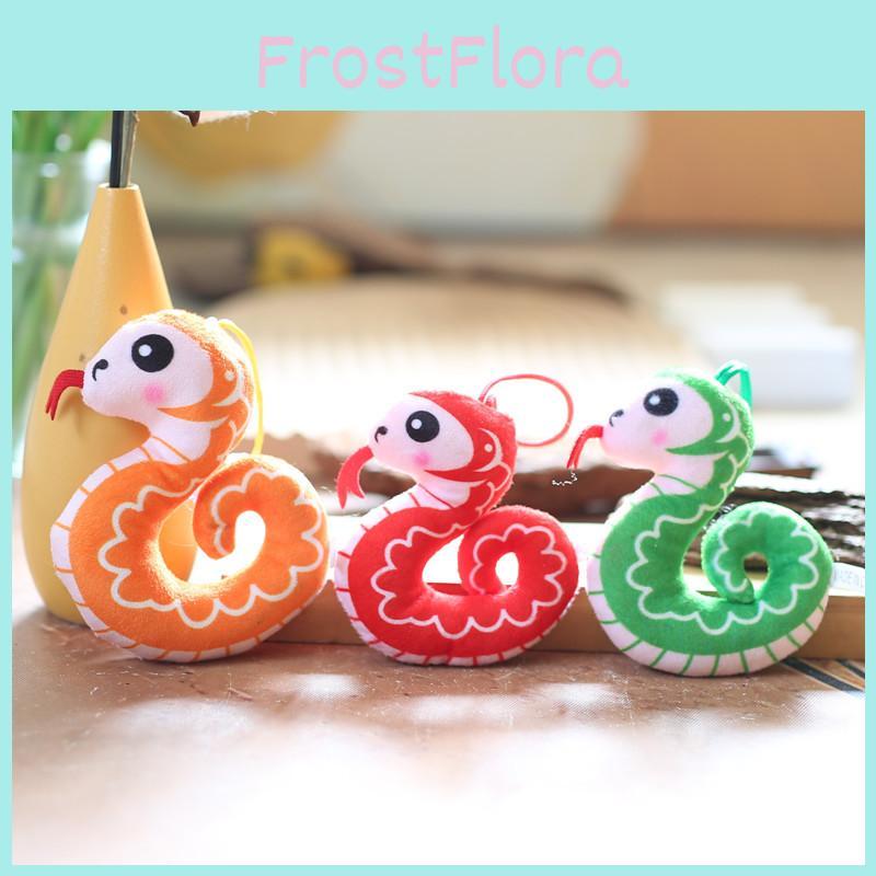 Adorable Plush Snake Keychain Cute And Creative Cartoon Animal Toy For Bags And Keys