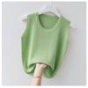 Plus Size Women's Ice Silk Spaghetti Strap Tank Top - Summer Korean Style Sleeveless Knit Base Layer