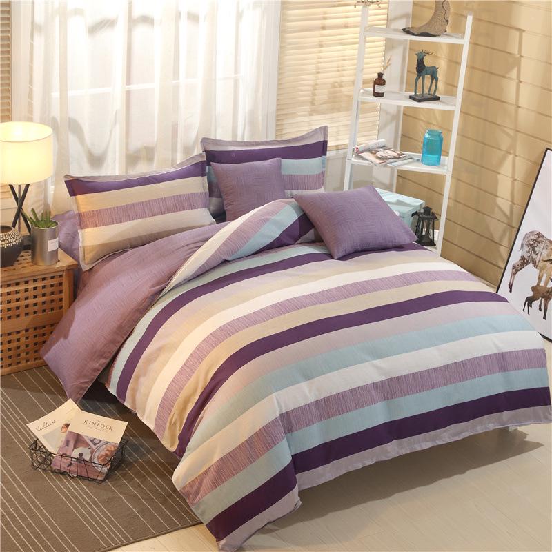 Cotton Bedding Set Sheet Geometric Flat Sheet Pillow Cover Bedding Set Home Decor