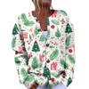 Women's Fashion Christmas Printed Long Sleeve Knitted Cardigan Button Down Jacket