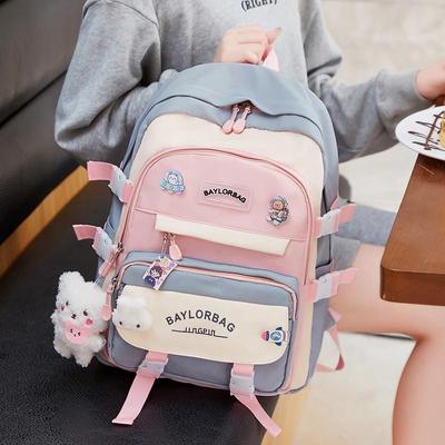 2024 Large Capacity Casual College Style Backpack for Girls - Fashionable Travel and School Bag for Junior High Students