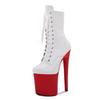 Shoes Women's Patent Leather Short Boots - 20cm Ultra High Heel with Platform, for Pole Dance, Runway, Nightclub - 26 Color Choose