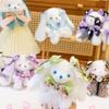 Cartoon Rabbit Doll Keyring Princess Pearl Dress Drooping Ear Rabbit Pendant  Backpack Decor