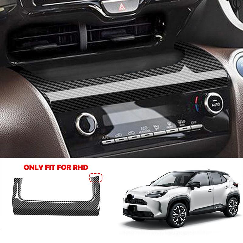 For Toyota Yaris Cross ABS Carbonfiber Interior Accessories Window Swtich Gear Shift Front Water Cup Panle Cover