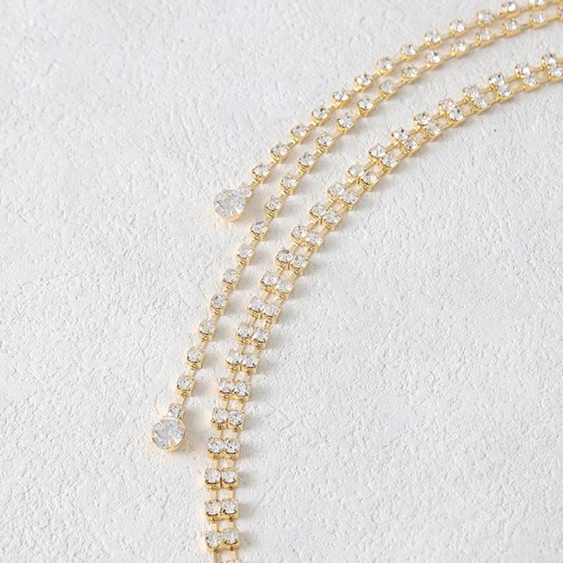 Rhinestones Embellished Waist Chain Fashionable Women Elegan Body Chain for Evening Wear
