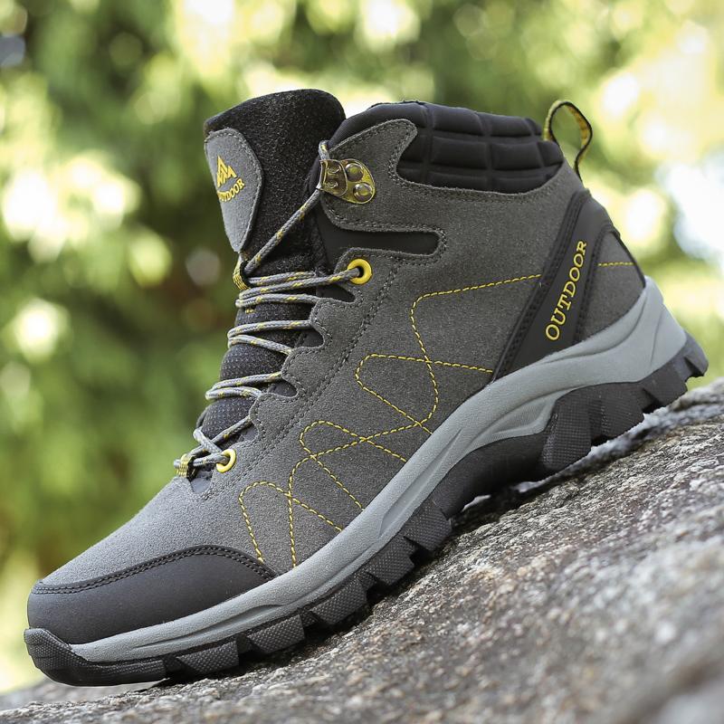 Large Size 46 Super Warm Men's Hiking Boots Winter Trekking Tourism Shoes Wear-resistant Tactical Sneakers Women Mountain Boots