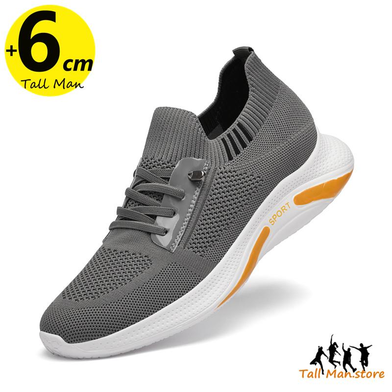 

Sneakers Man Lift Elevator Sports Height Increase Shoes Insole 6cm Plus Size 37-44 44 серый
