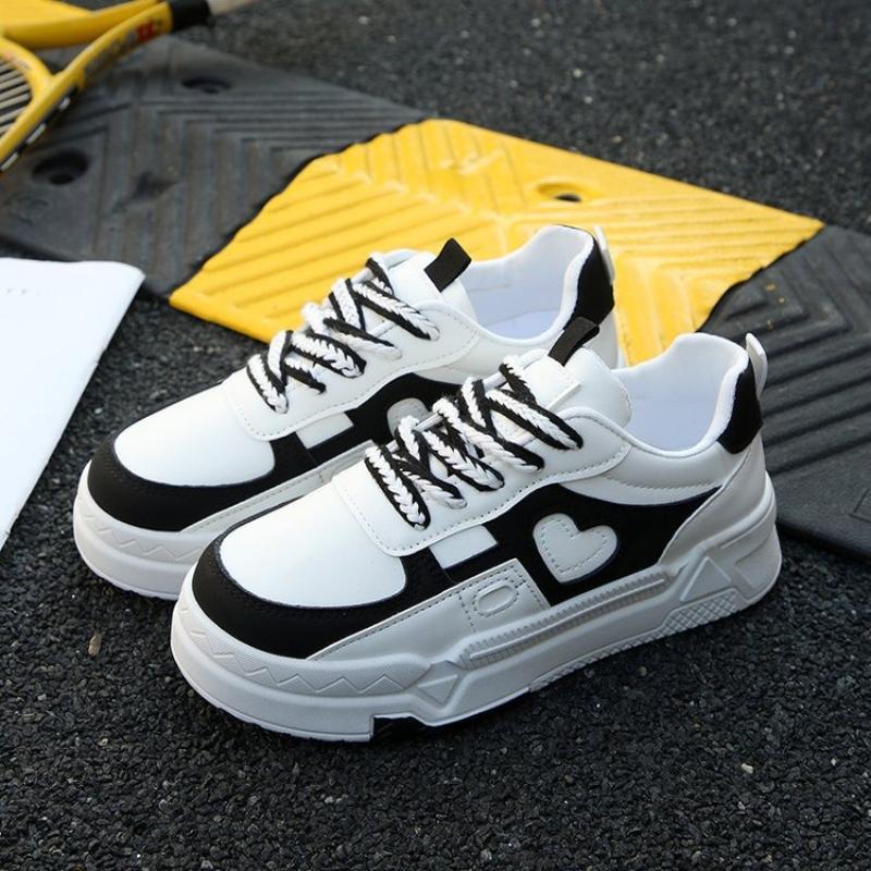 Neue Übergrößen Damen Schuhe Herbst Farbblock Schnürschuhe Freizeit Schuhe Outdoor Anti-Rutsch Plateau Schuhe De Mujer