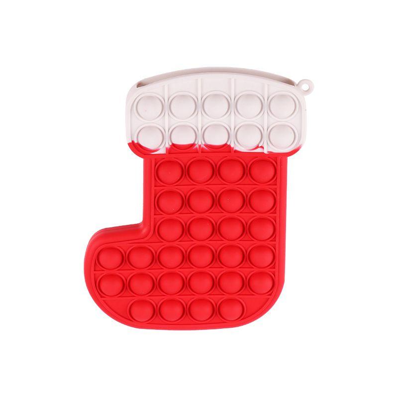 

Christmas Stocking Pop It Fidget Toy With Bright Colors And Pleasant Sounds For Kids Red White