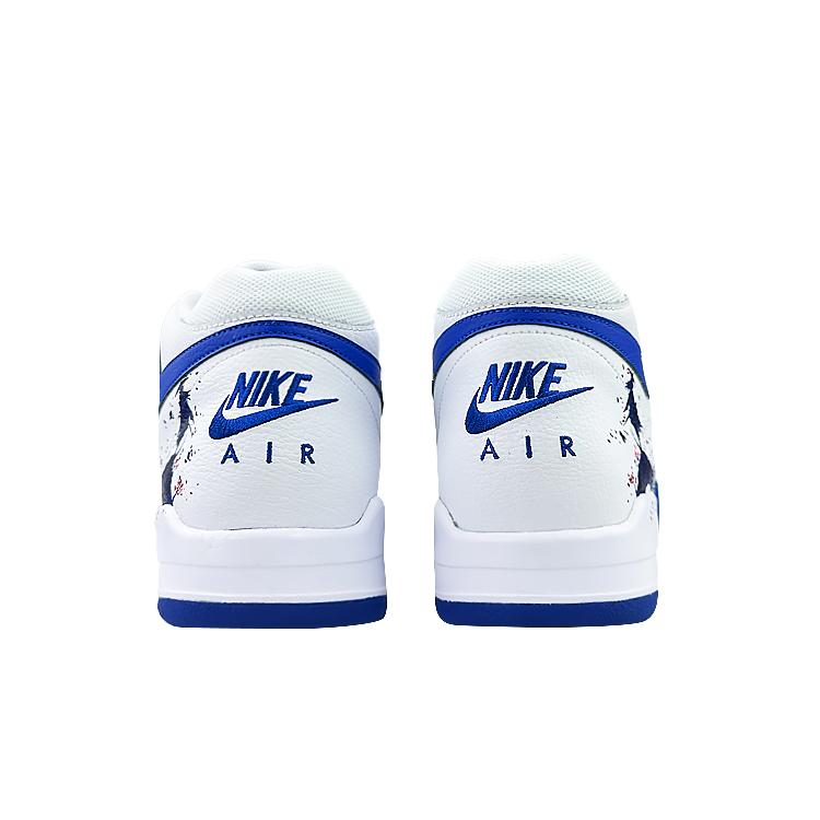 Nike Flight Legacy Mid Top Vintage Basketball Shoes Men's White Blue BQ4212-103(Team40-S-BOX)