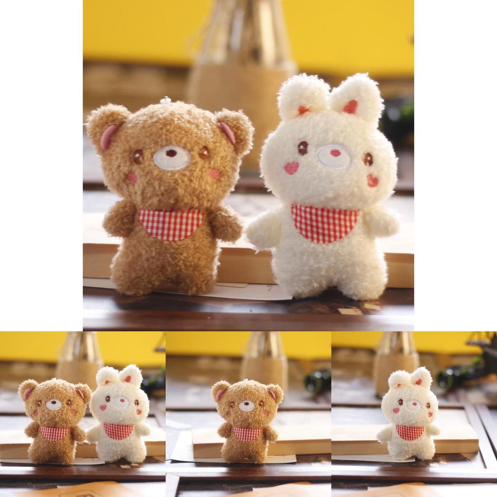 Adorable Plush Teddy Bear Keychain With Soft Pp Cotton Stuffing And Cute Bunny Charm