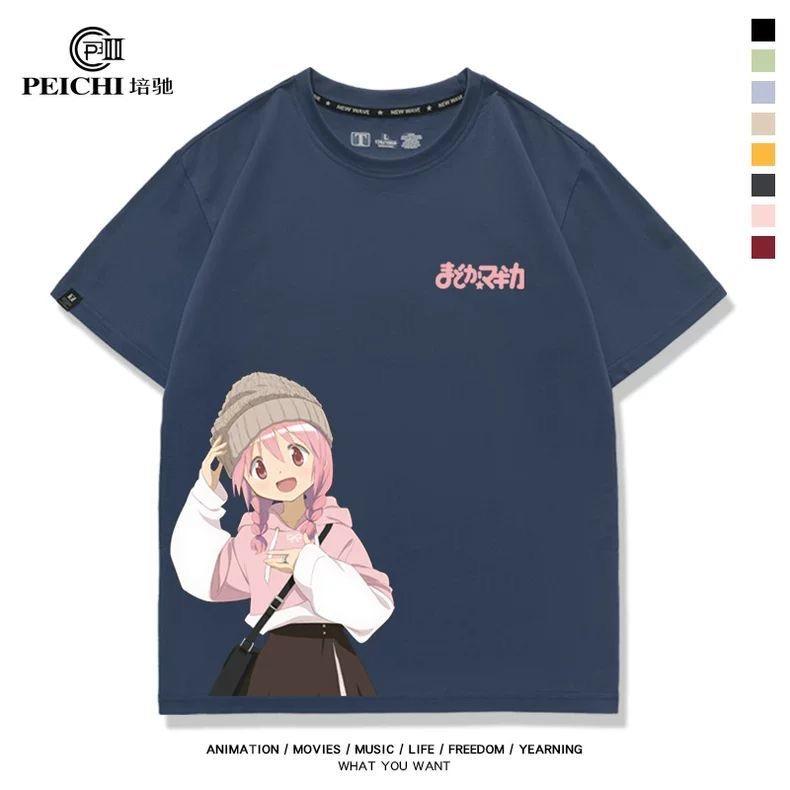 Magical Girl cotton 100 Tshirt Madoka Kaname Cosplay Unisex Women Harajuku T Shirt Boys girls Casual Tshirt Streetwear Y2k Tops S