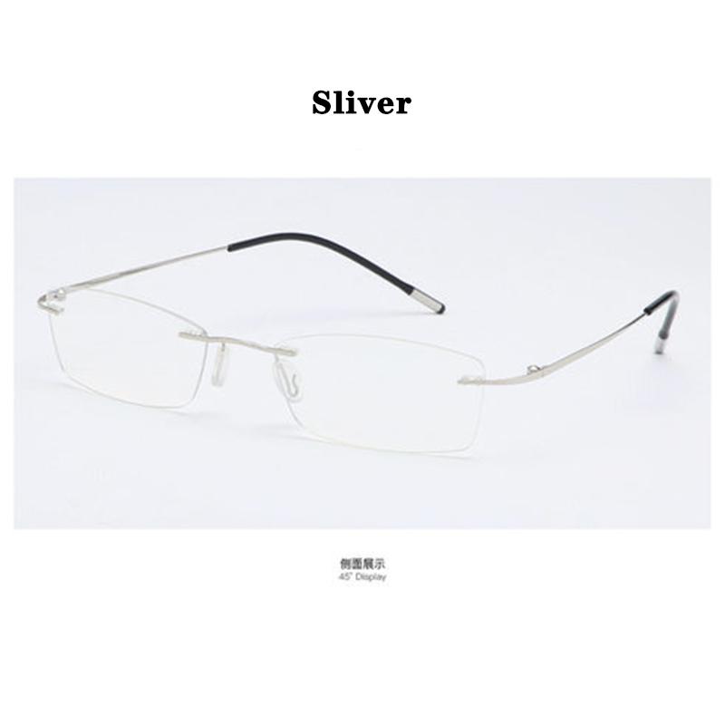 Man Rimless Reading Glasses Women Blue Light Blocking Read Glasses Hd Lenses Presbyopic Eyewear Frameless Presbyopia Eyeglasses