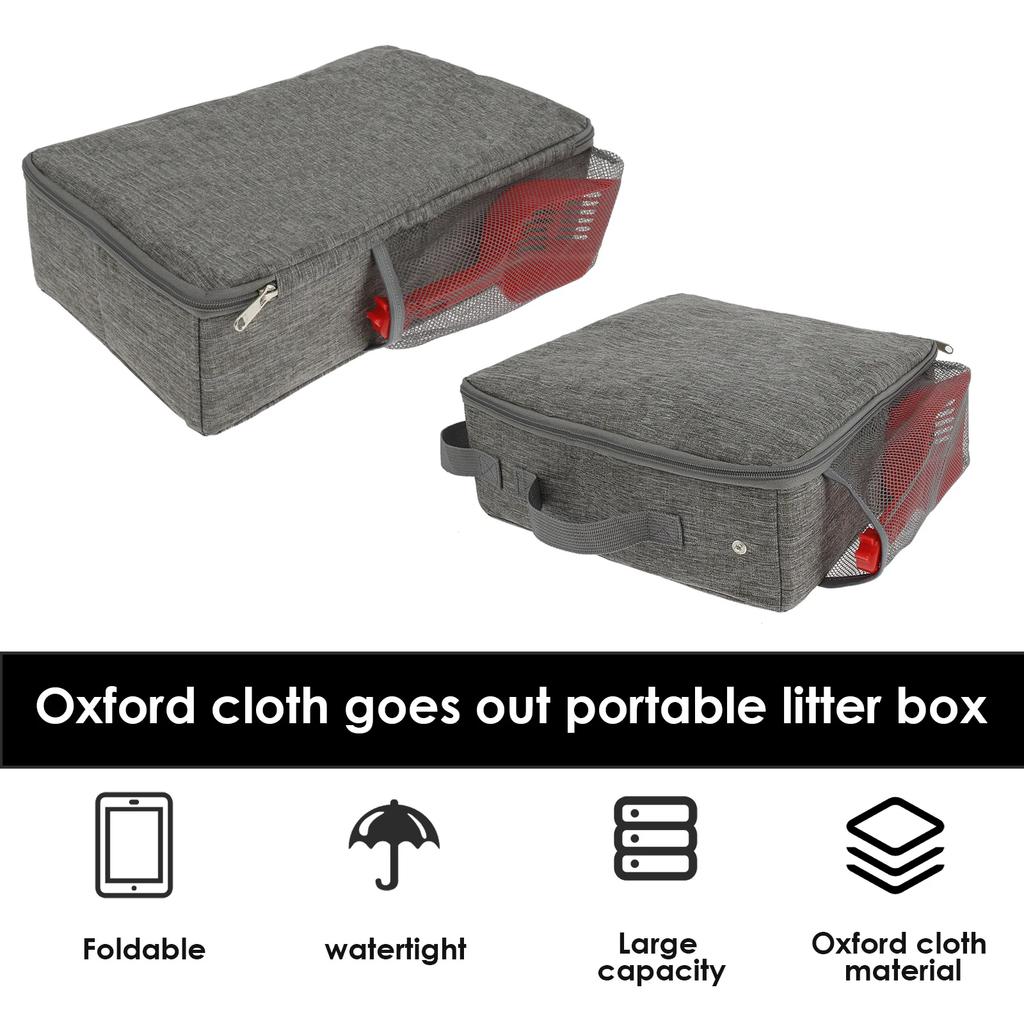 Portable Cat Litter Box with Lid Handle Foldable Travel Kitten Litter Box with Litter Scoop Waterproof Sandbox for Cat Outdoor