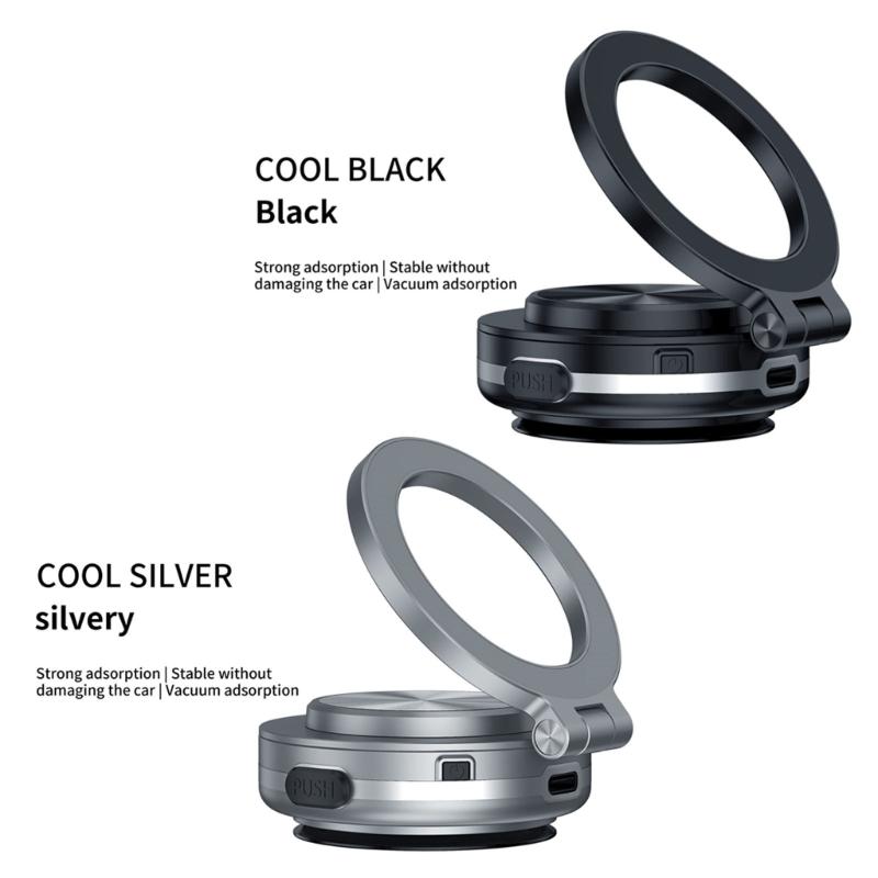 Vehicle Phone Mobile Mount Stand Magnetic Suction with Vacuum Attachment 360 Degree Rotation for Safe Driving Experience