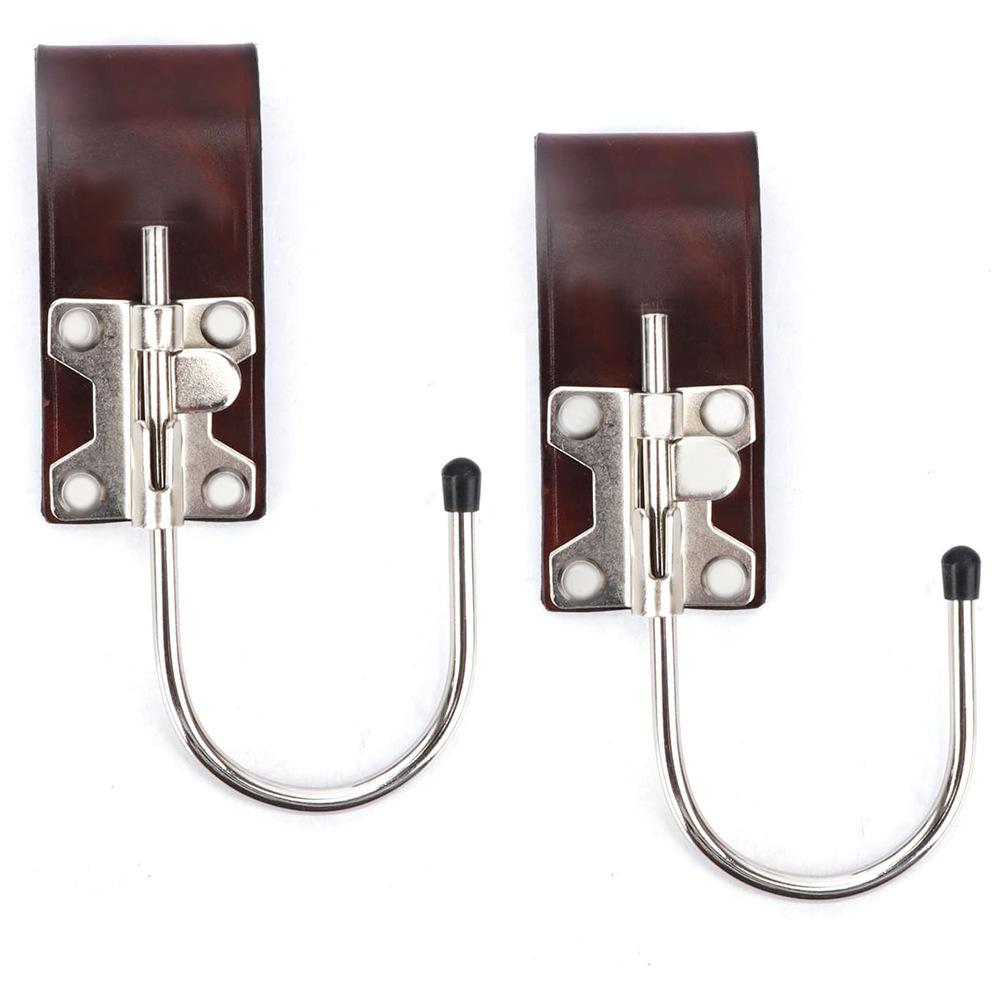 

Leather hooks, stainless steel hooks for waist tools, portable, hooks for electrician and carpenter waist belts коричневий