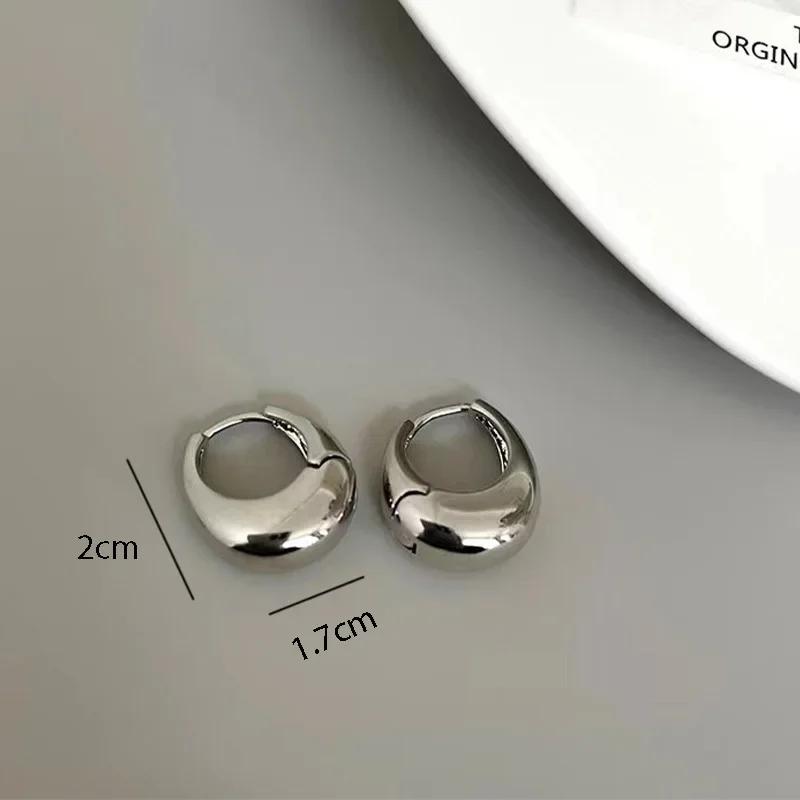 925 Silver Round Hoop Earrings for Women Fashion Chunky Circle Earrings Hypoallergenic Party Jewelry Gift