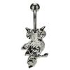 Strass-Eule Hängende Kugel Barbell Stange Bauchnabel Bauchnabelring Körperpiercing