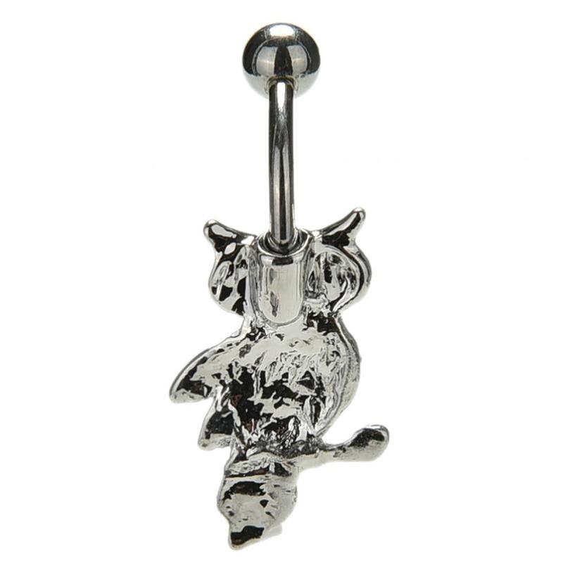 Strass-Eule Hängende Kugel Barbell Stange Bauchnabel Bauchnabelring Körperpiercing